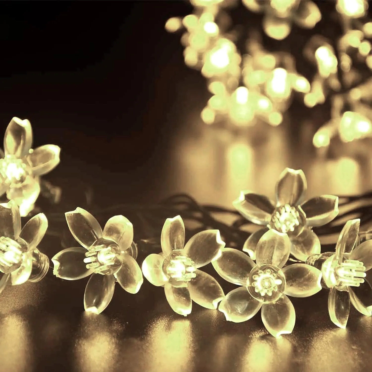 Heart Home Diwali Lights | 14 Flower Fairy Lights for Diwali | Christmas | Home Decoration | Indoor & outdoor | Diwali Lights for Decoration | Crystal Flower | White