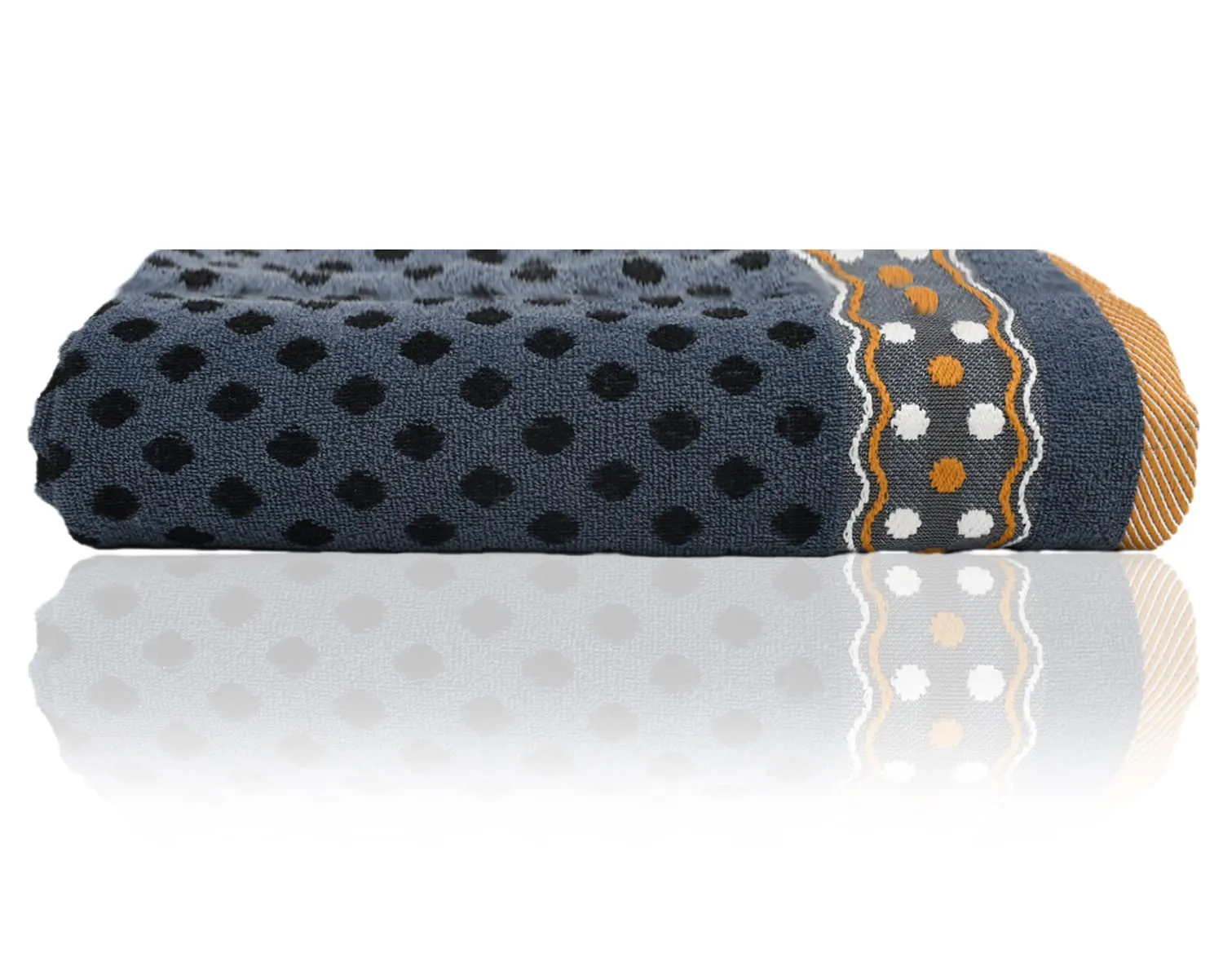 Heart Home Dot Printed Super Soft, Fluffy, and Absorbent Cotton Bath Towel, 30"x60" - Pack of 2 (Blue)-50HH01792