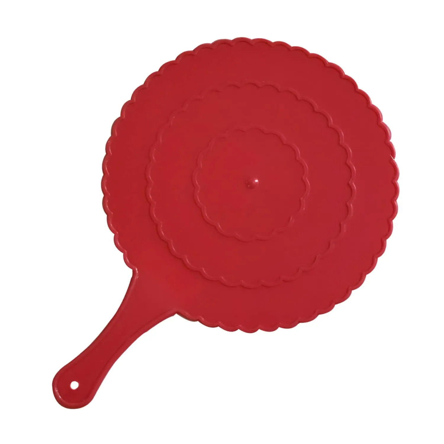 Heart Home Plastic Lightweight Handfan|Hath Pankha|Beejna for Natural Cooling Air Home Decor and Travel Useful, Pack of 4 (Red)
