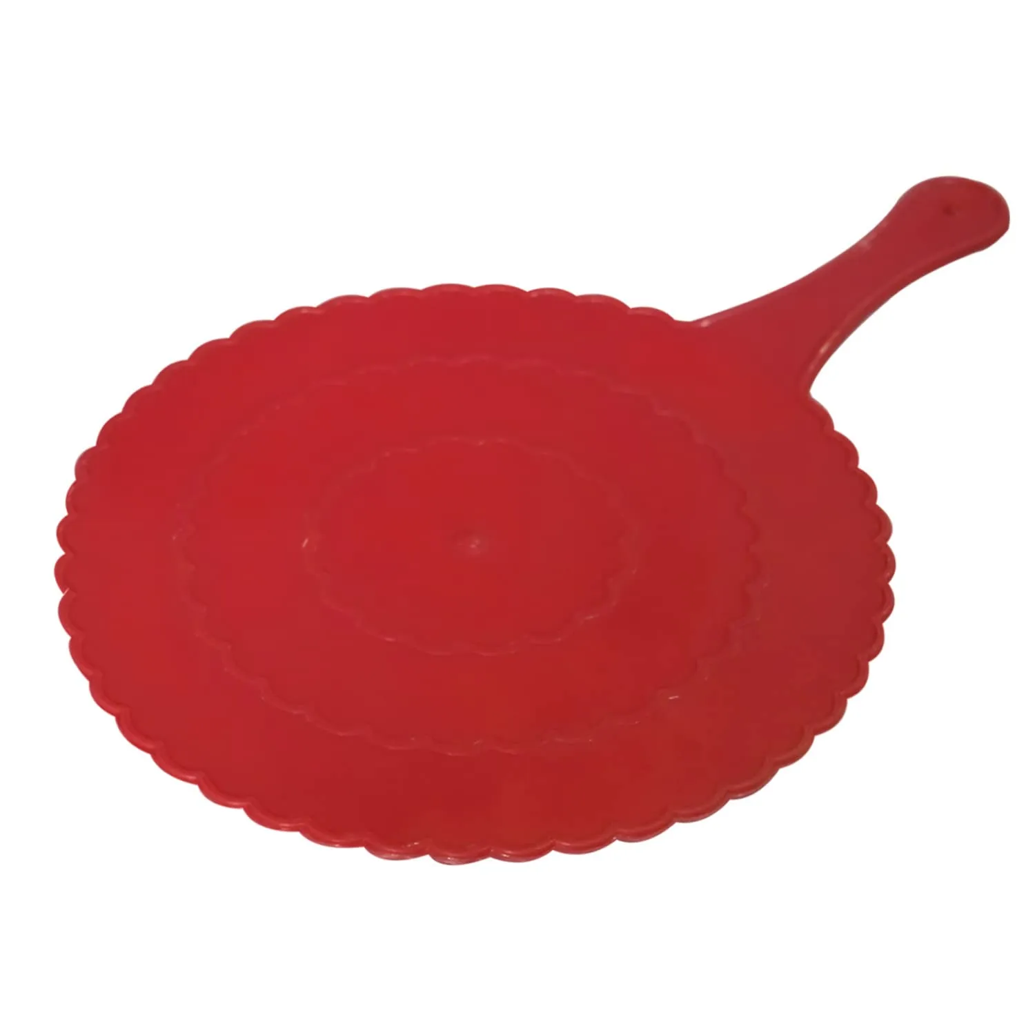 Heart Home Plastic Lightweight Handfan|Hath Pankha|Beejna for Natural Cooling Air Home Decor and Travel Useful, Pack of 4 (Red)
