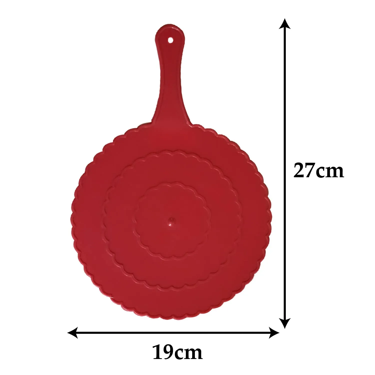 Heart Home Plastic Lightweight Handfan|Hath Pankha|Beejna for Natural Cooling Air Home Decor and Travel Useful, Pack of 4 (Red)