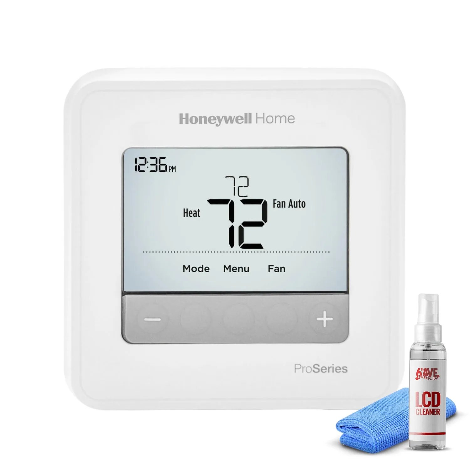 Honeywell T4 Pro Series Programmable Thermostat TH4110U2005   LCD Cleaner Bundle