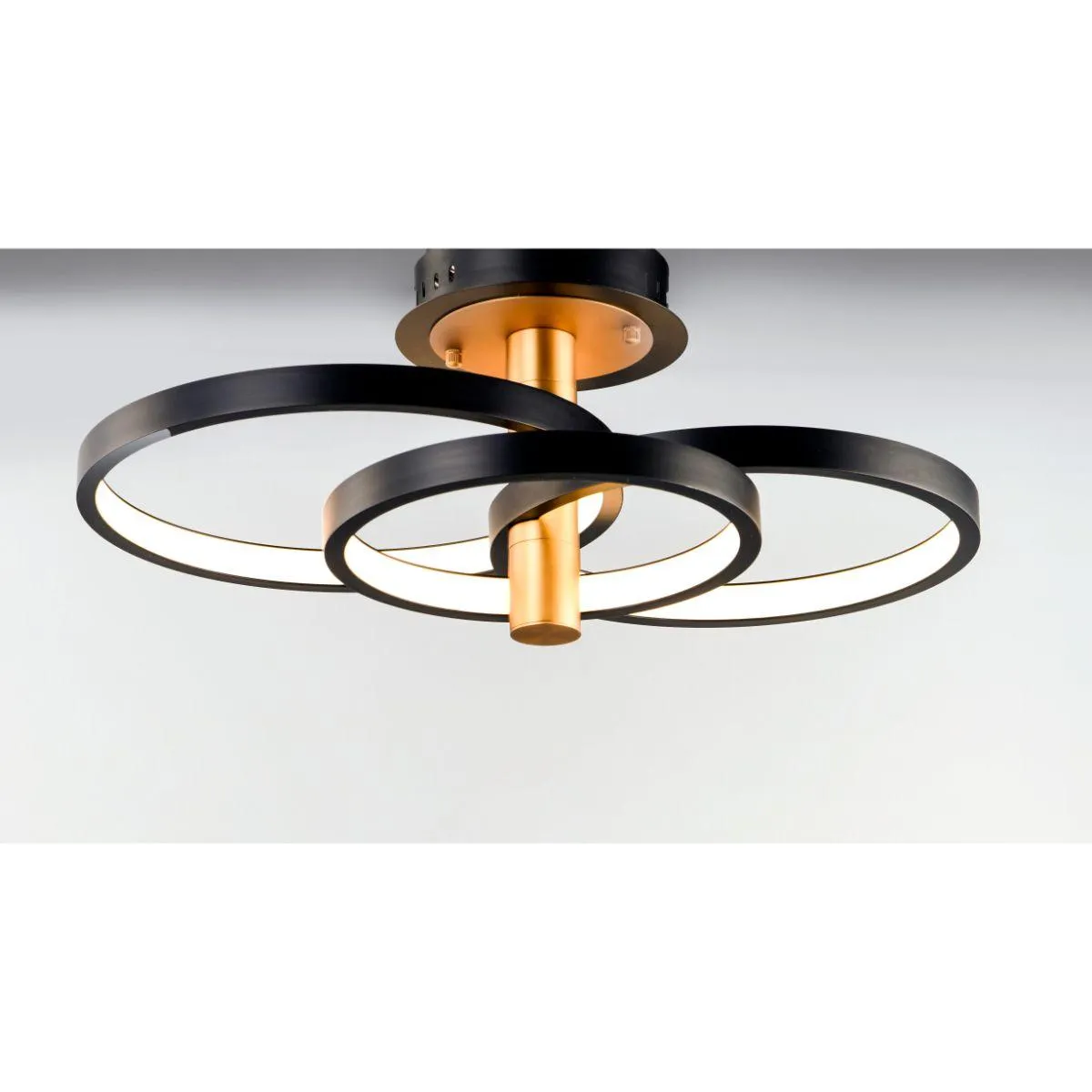 Hoopla 16 in. LED Semi Flush Mount Gold finish