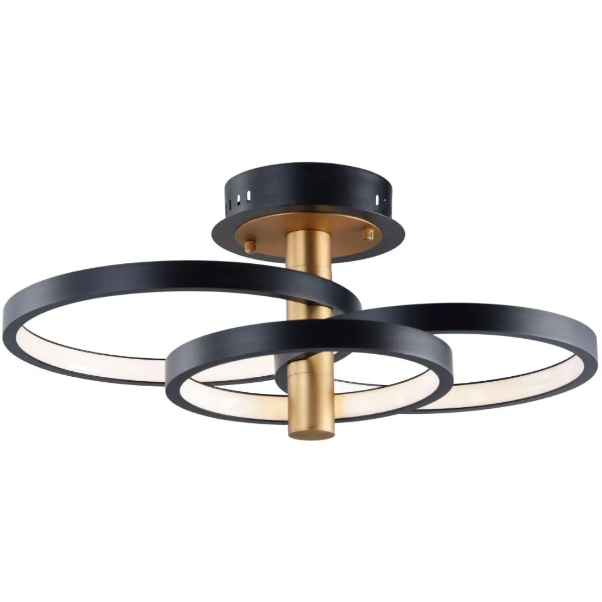 Hoopla 16 in. LED Semi Flush Mount Gold finish