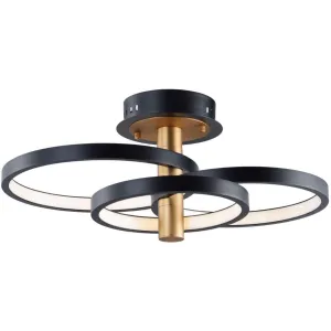 Hoopla 16 in. LED Semi Flush Mount Gold finish