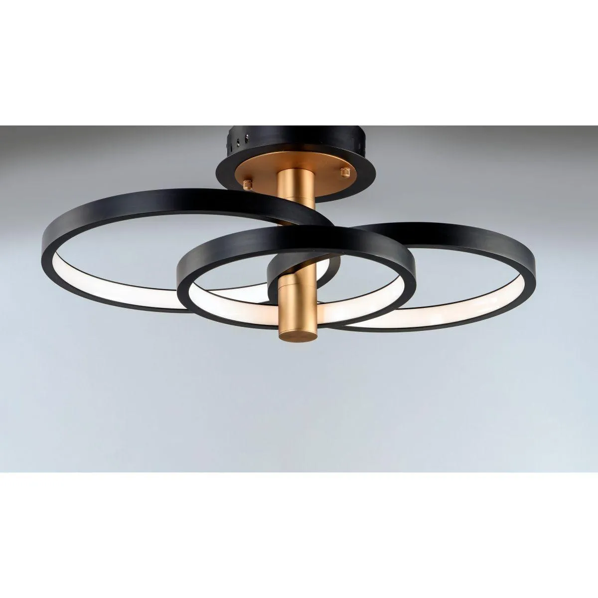 Hoopla 16 in. LED Semi Flush Mount Gold finish