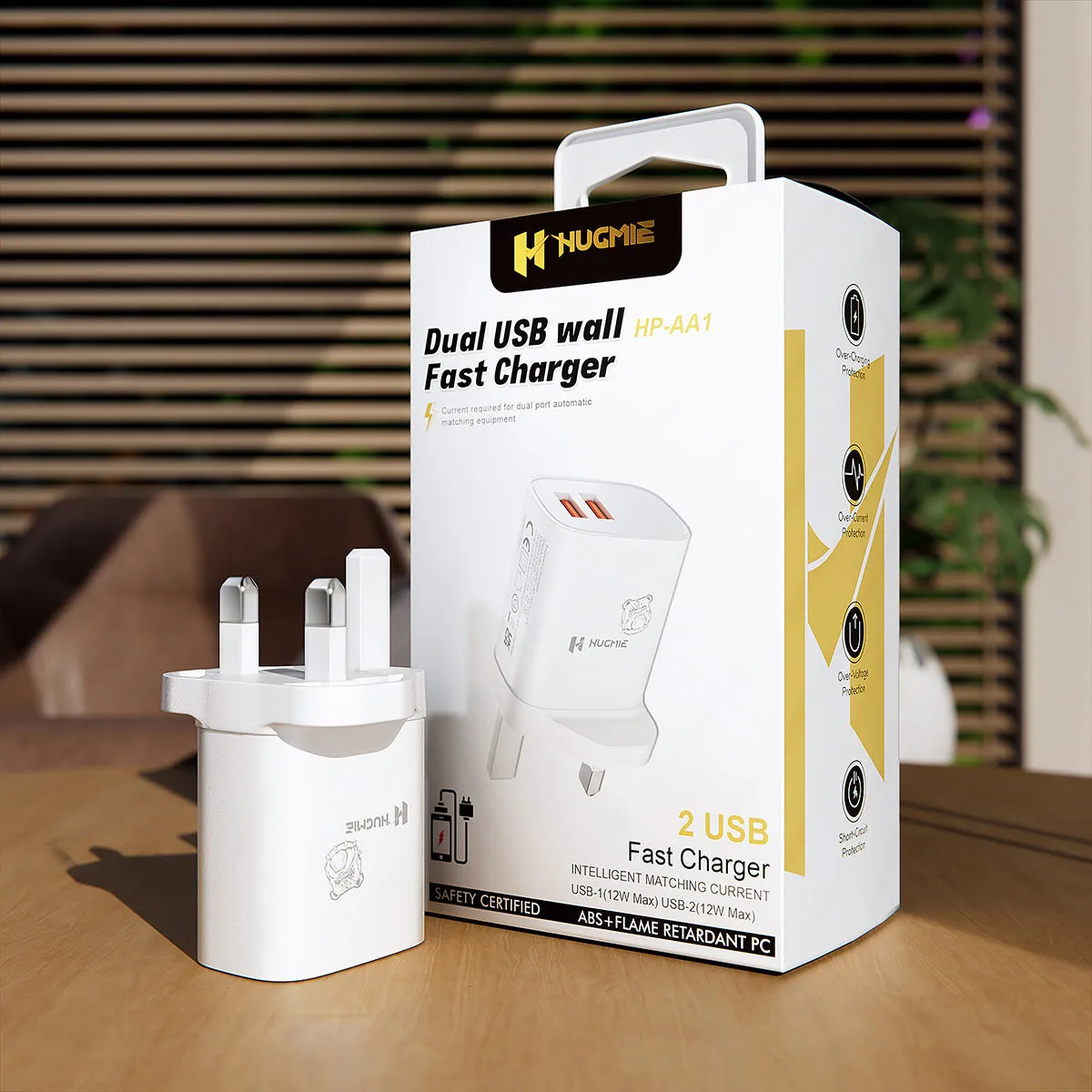Hugmie® HP-AA1 12W Dual USB Wall Charger