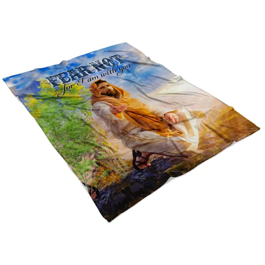 Isaiah 4110 Fear Not For I Am With You Fleece Blanket - Christian Blanket - Bible Verse Blanket