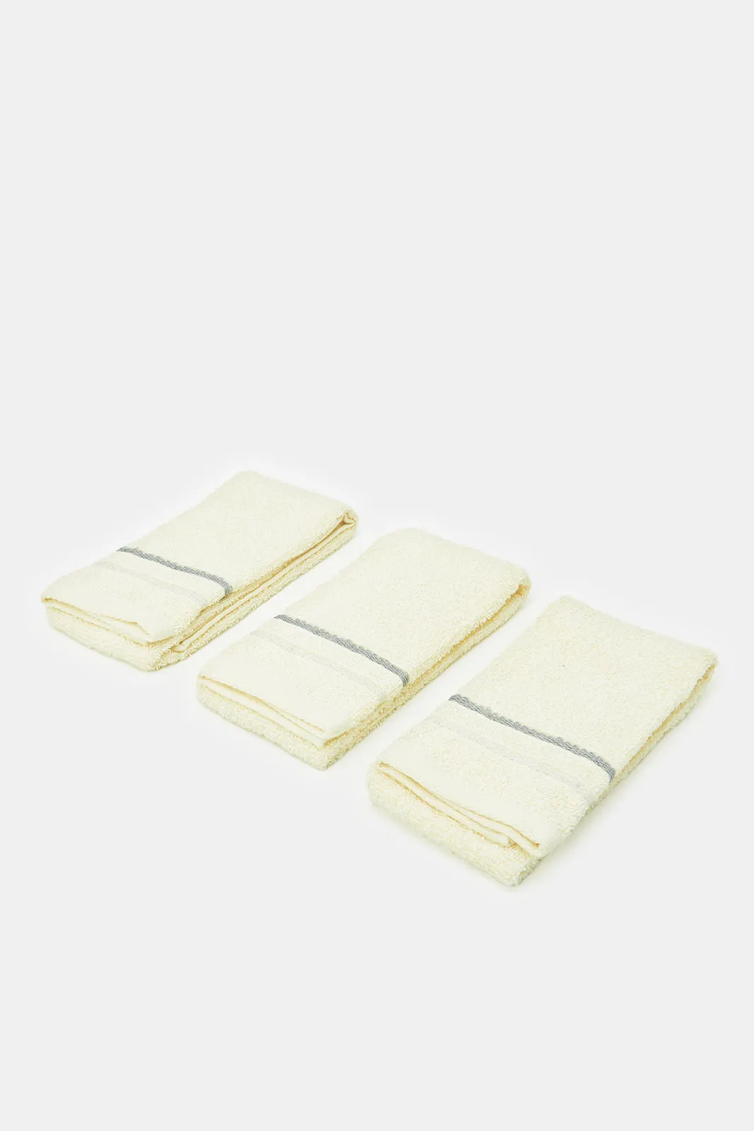 Ivory Cotton Hand Towel Set (Pack of 3)