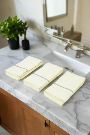 Ivory Cotton Hand Towel Set (Pack of 3)
