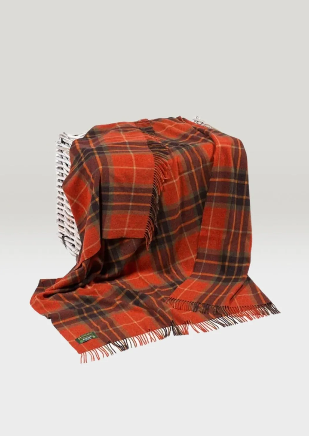 John Hanly Lambswool Blanket | Orange Rust