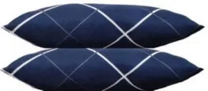 JY uniformaly Cotton Filled Medium Hard Cotton Ultra Soft Blue Line Stripes Bed Pillow Sets (Set of 2, Size - 43 X 68 Cm)