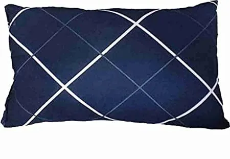JY uniformaly Cotton Filled Medium Hard Cotton Ultra Soft Blue Line Stripes Bed Pillow Sets (Set of 2, Size - 43 X 68 Cm)