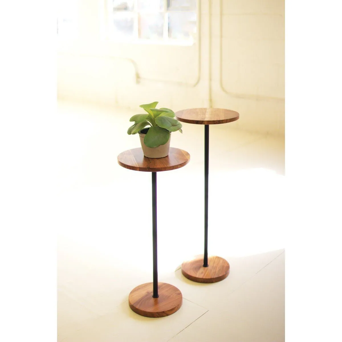 Kalalou - Set Of Two Acacia Cocktail Tables