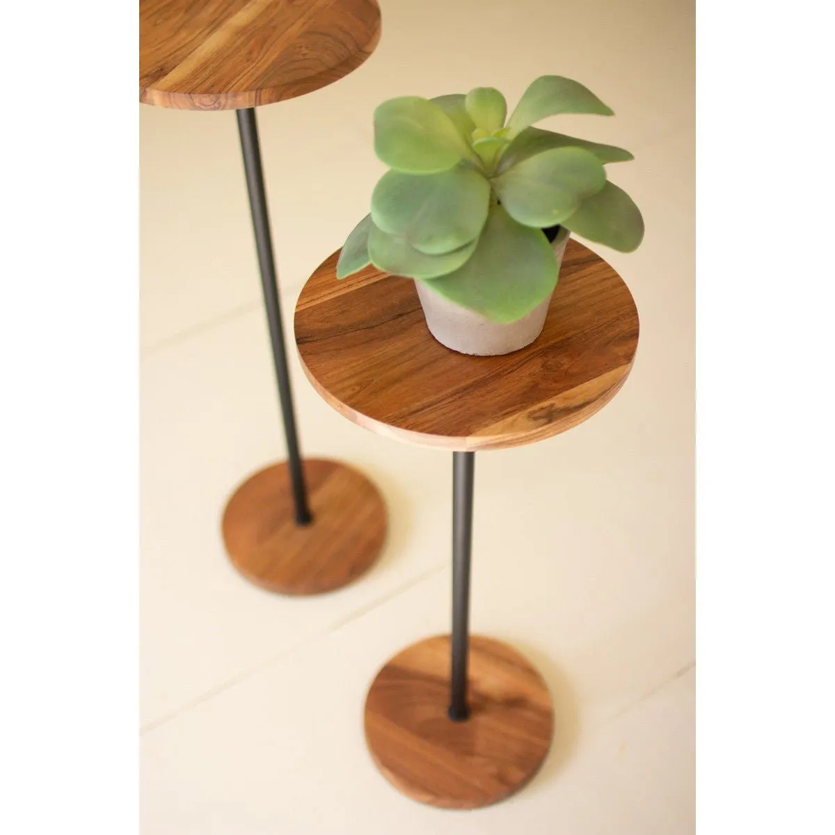 Kalalou - Set Of Two Acacia Cocktail Tables