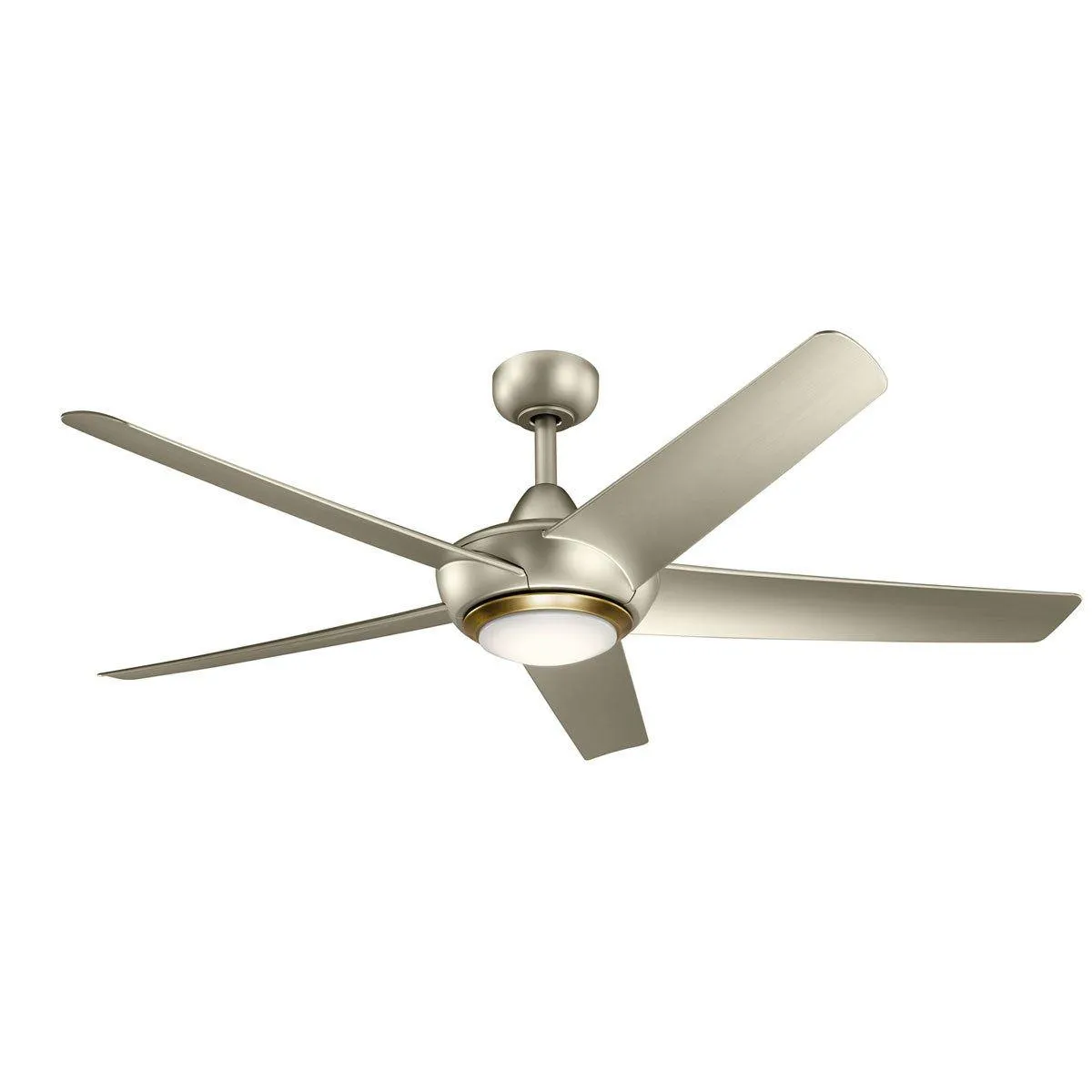 Kapono 52 Inch Brushed Nickel LED Indoor Ceiling Fan with Remote