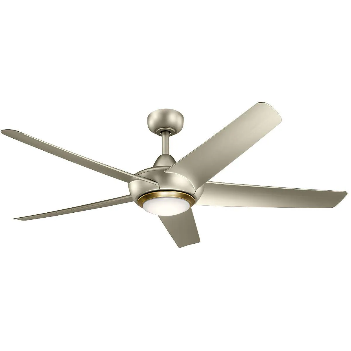 Kapono 52 Inch Brushed Nickel LED Indoor Ceiling Fan with Remote