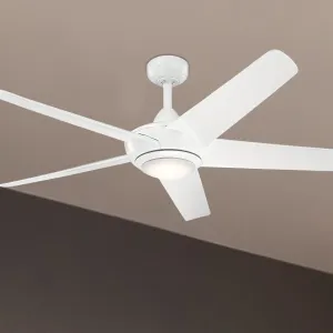 Kapono 52 Inch White LED Indoor Ceiling Fan with Remote