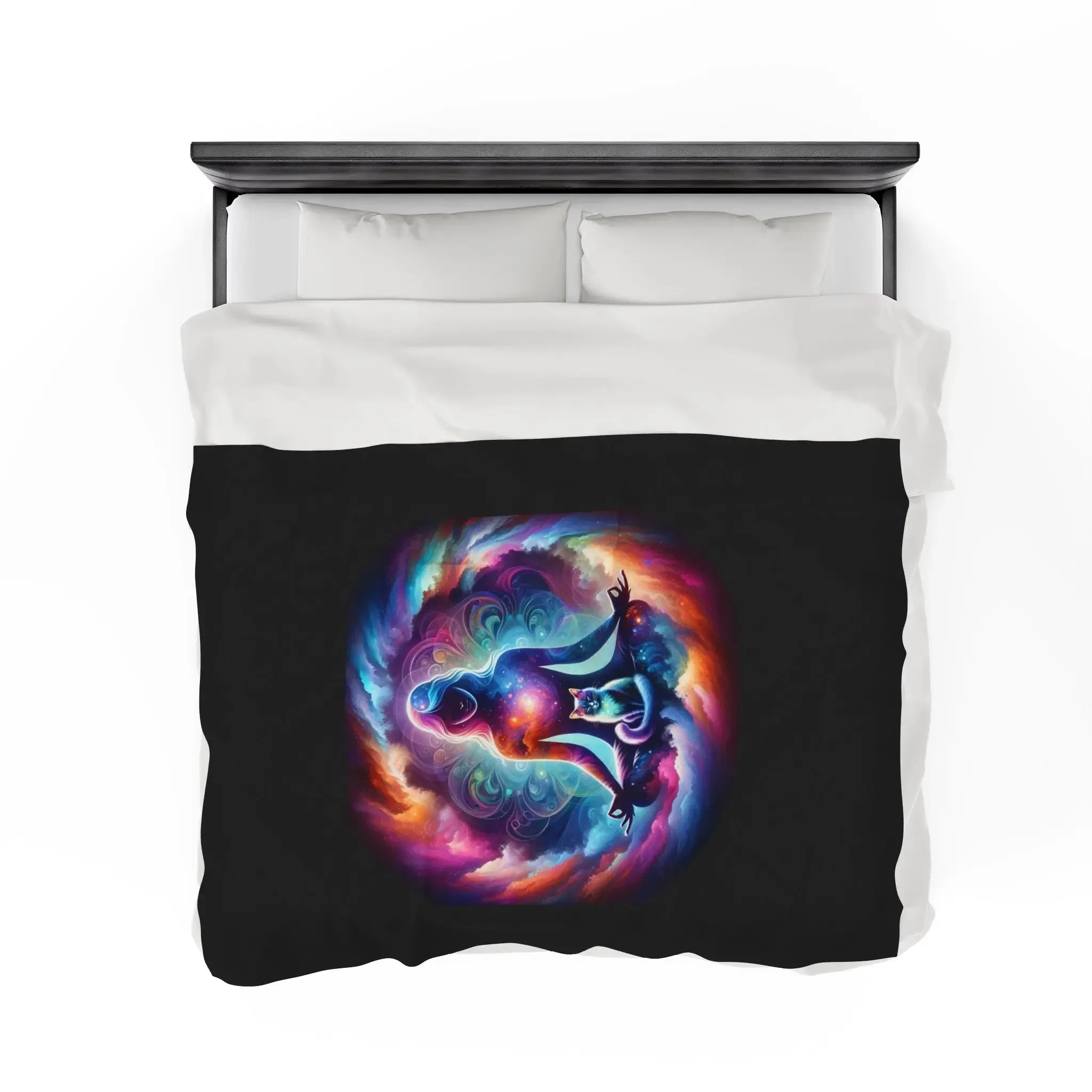 Karma is a Cat - Velveteen Plush Blanket