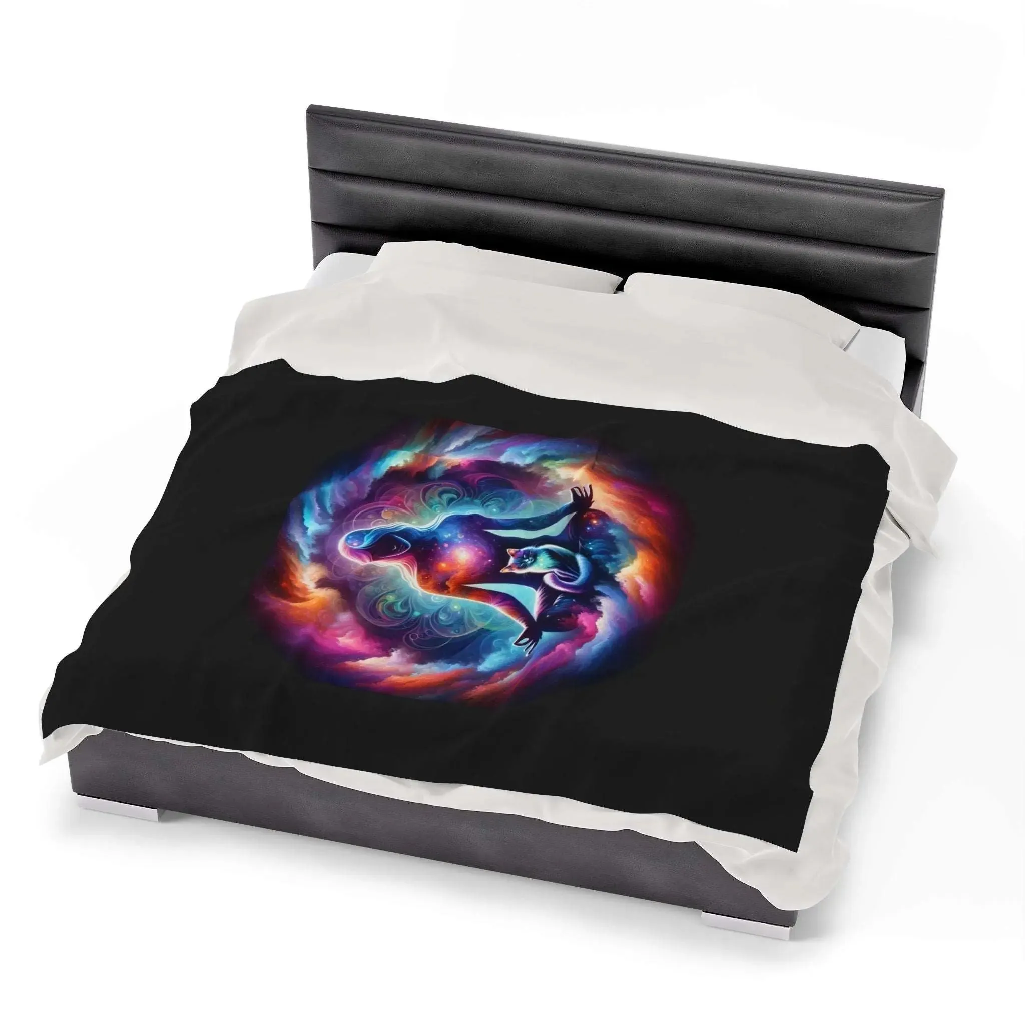 Karma is a Cat - Velveteen Plush Blanket