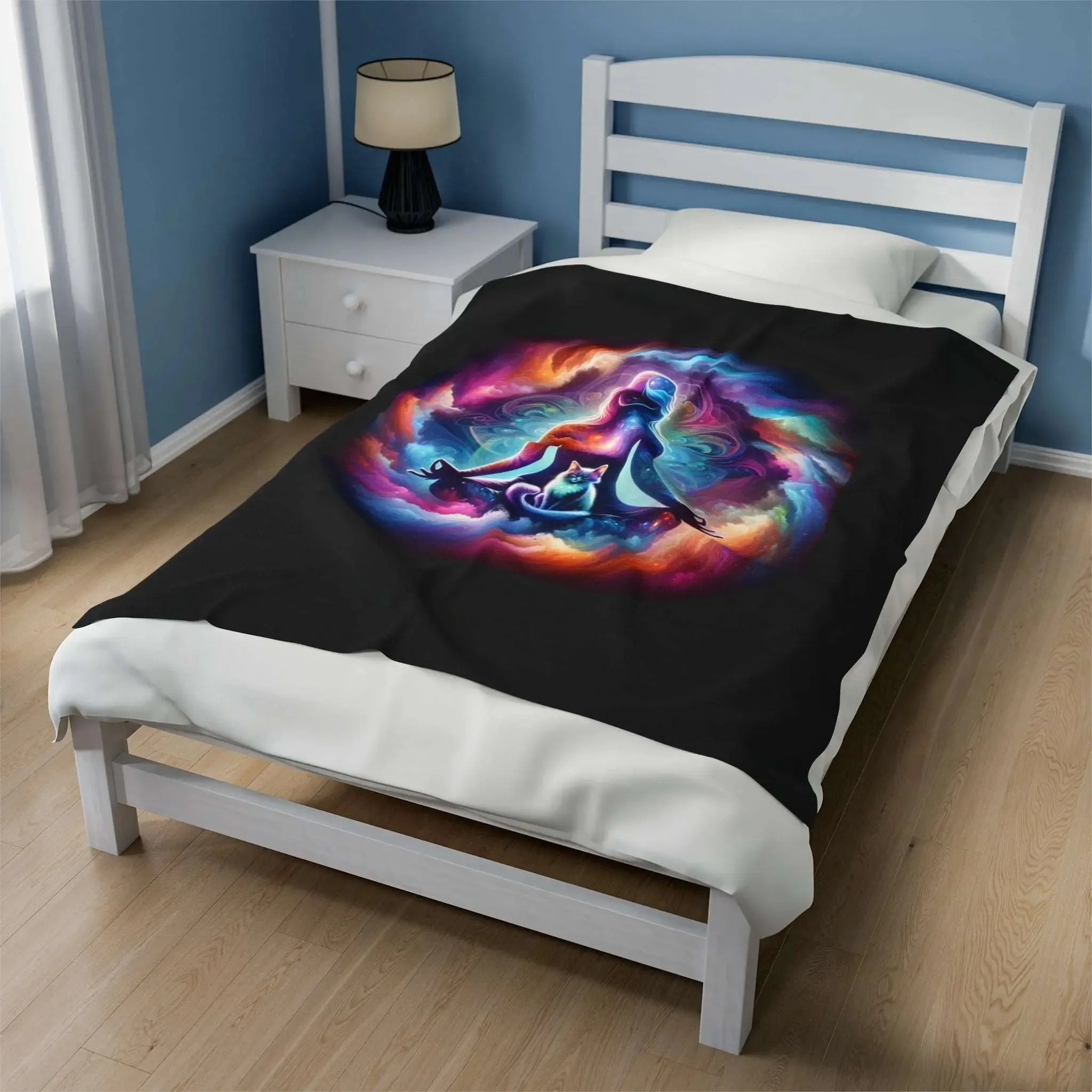 Karma is a Cat - Velveteen Plush Blanket