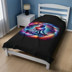 Karma is a Cat - Velveteen Plush Blanket