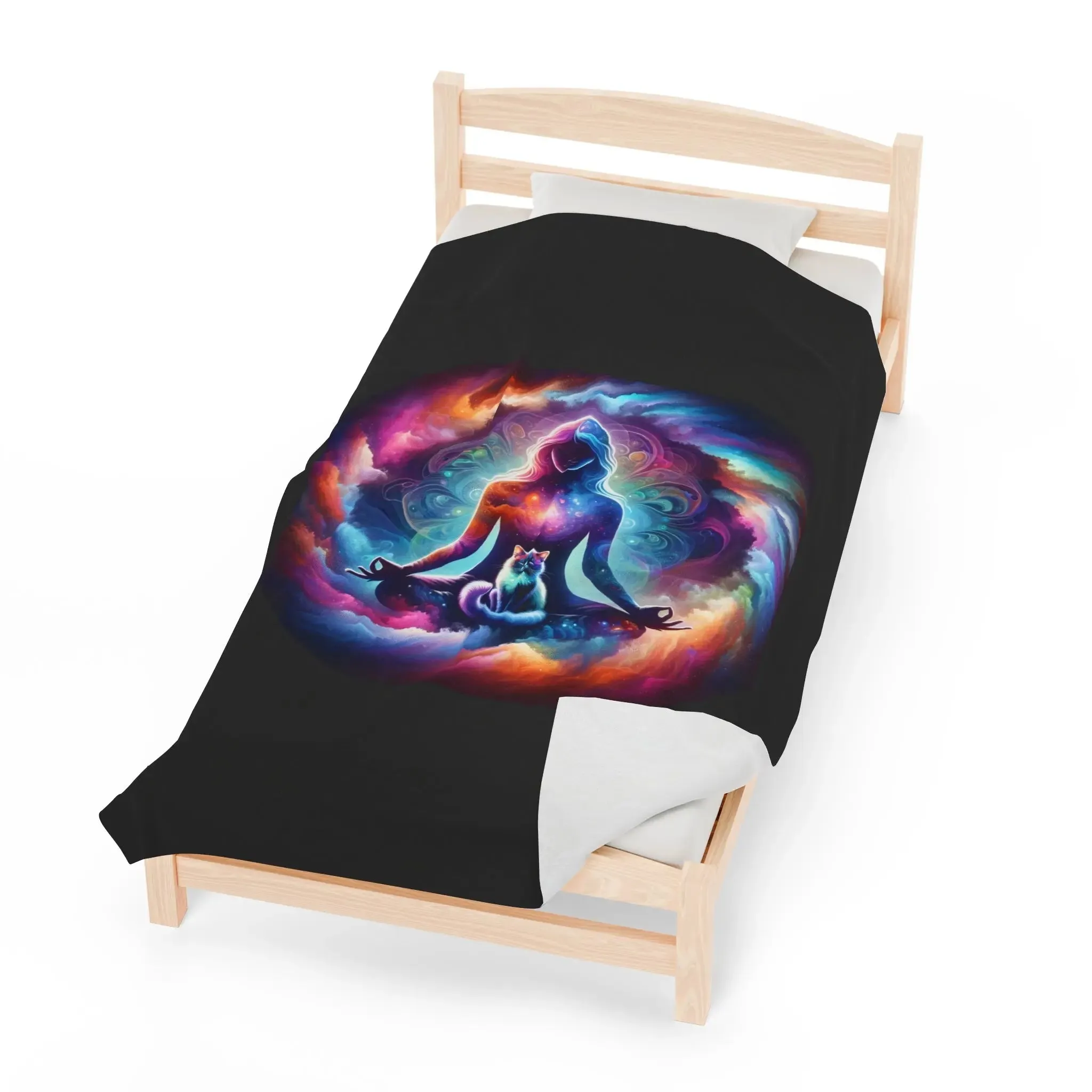 Karma is a Cat - Velveteen Plush Blanket