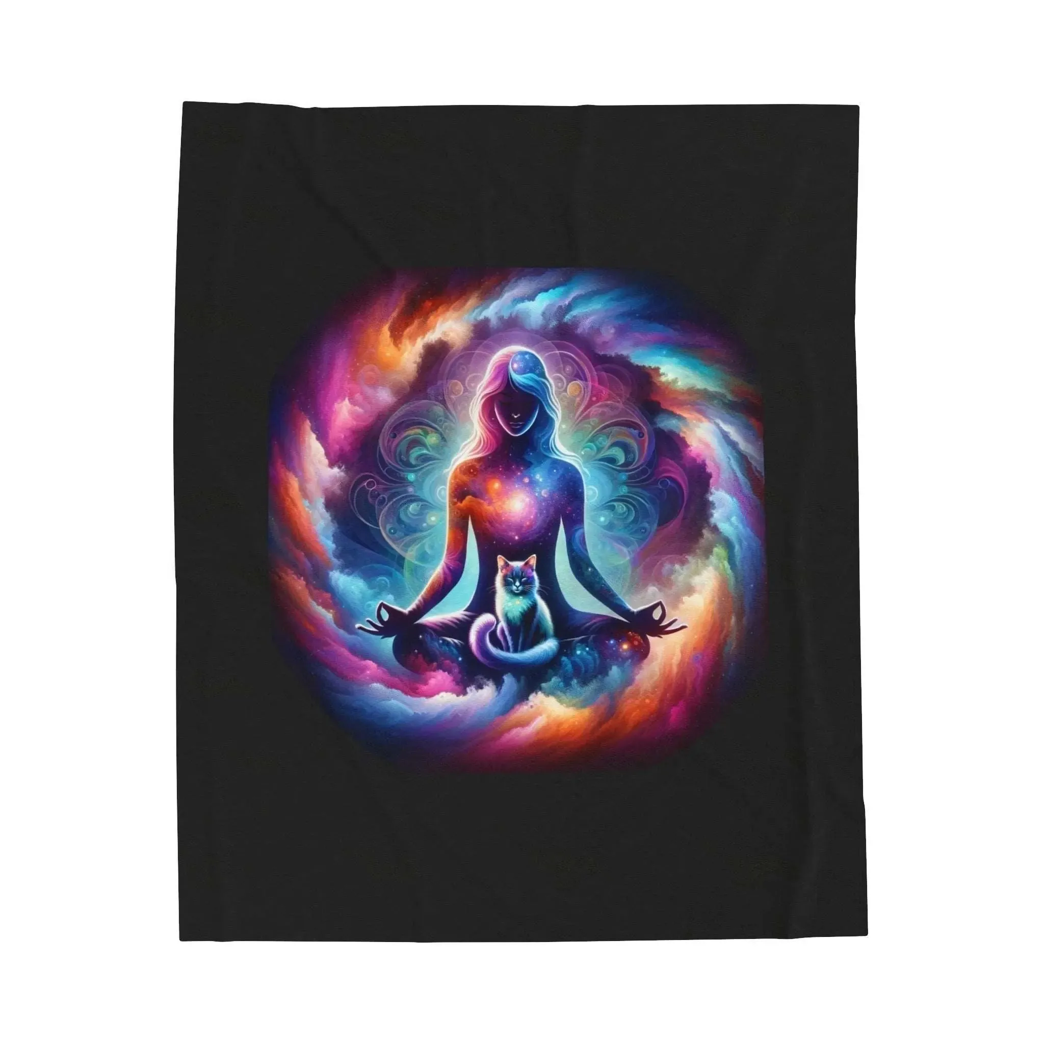Karma is a Cat - Velveteen Plush Blanket