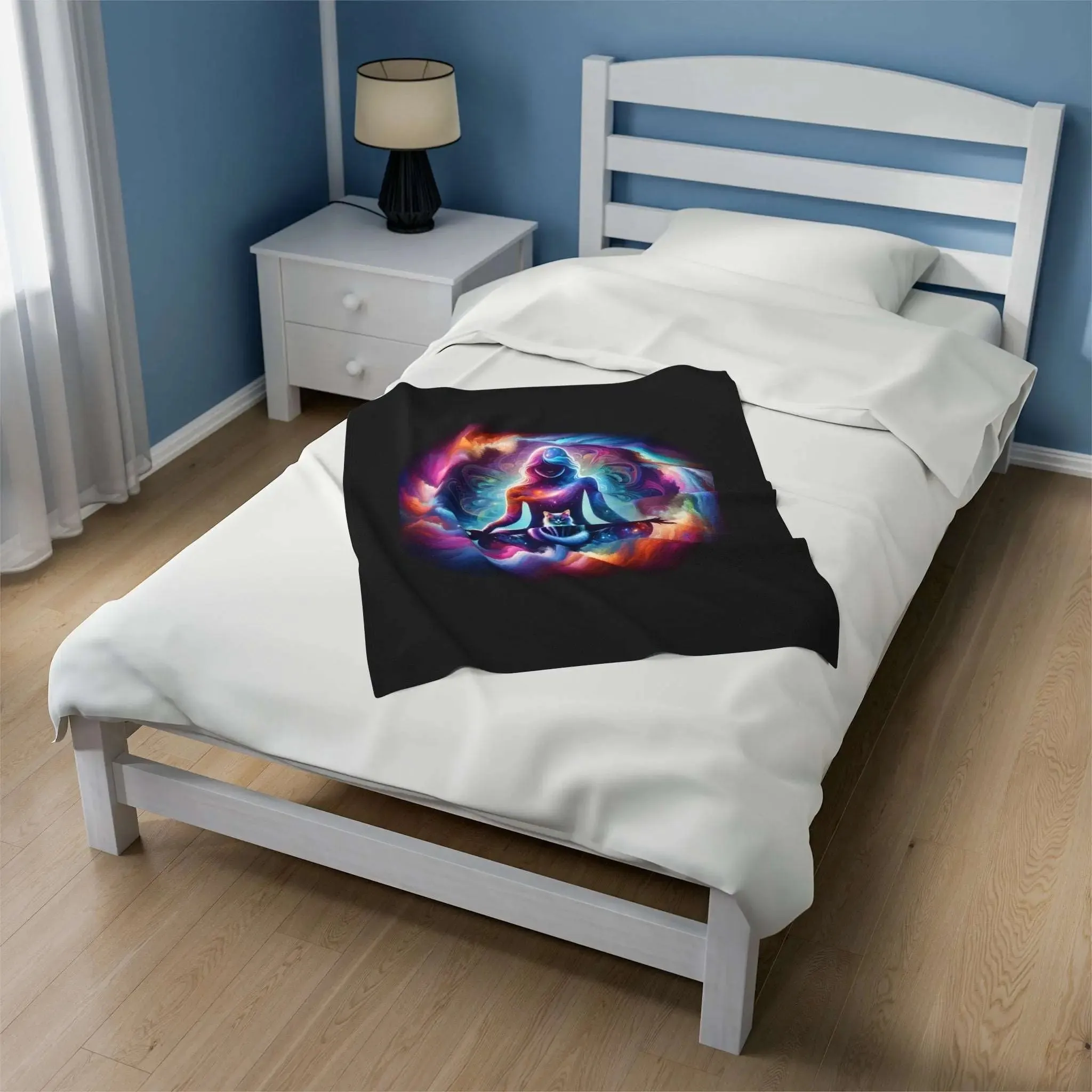 Karma is a Cat - Velveteen Plush Blanket