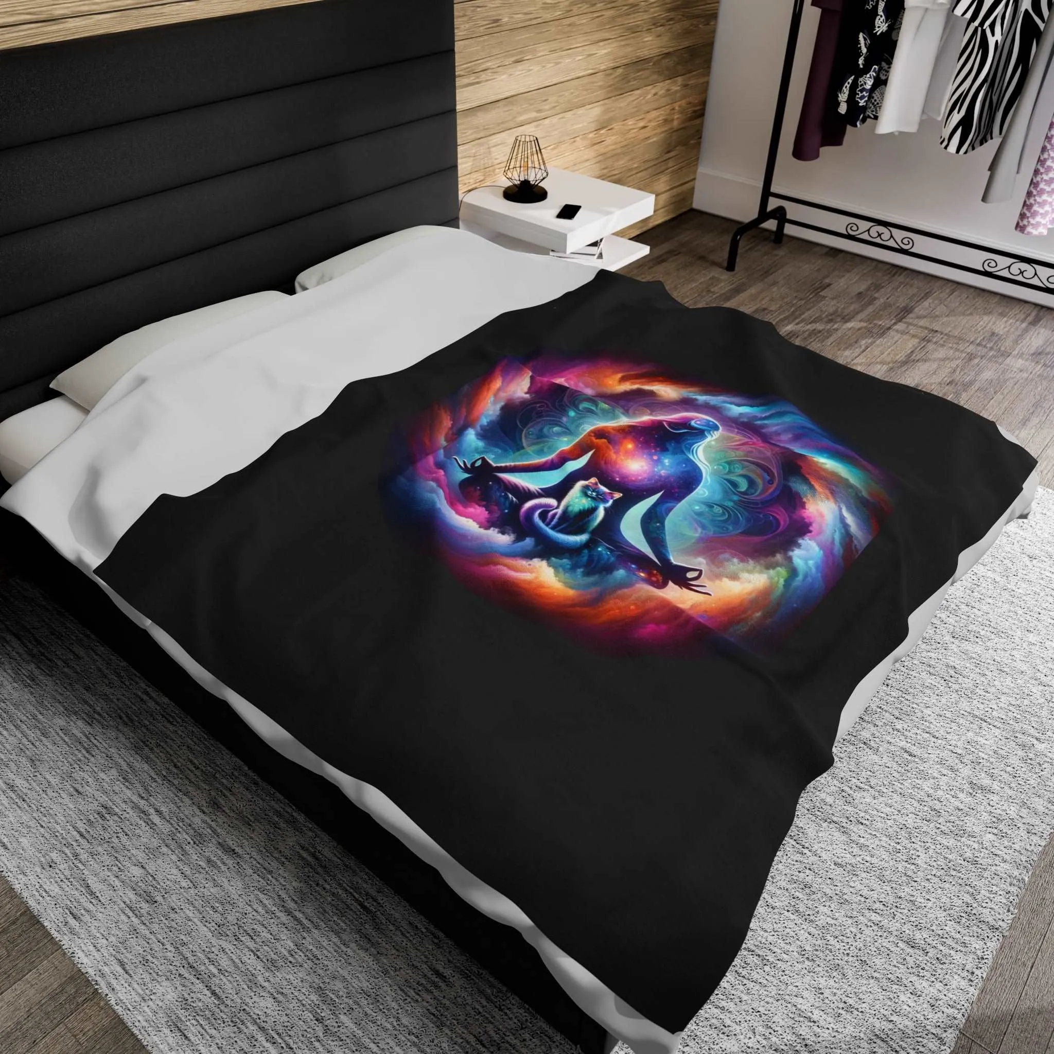 Karma is a Cat - Velveteen Plush Blanket