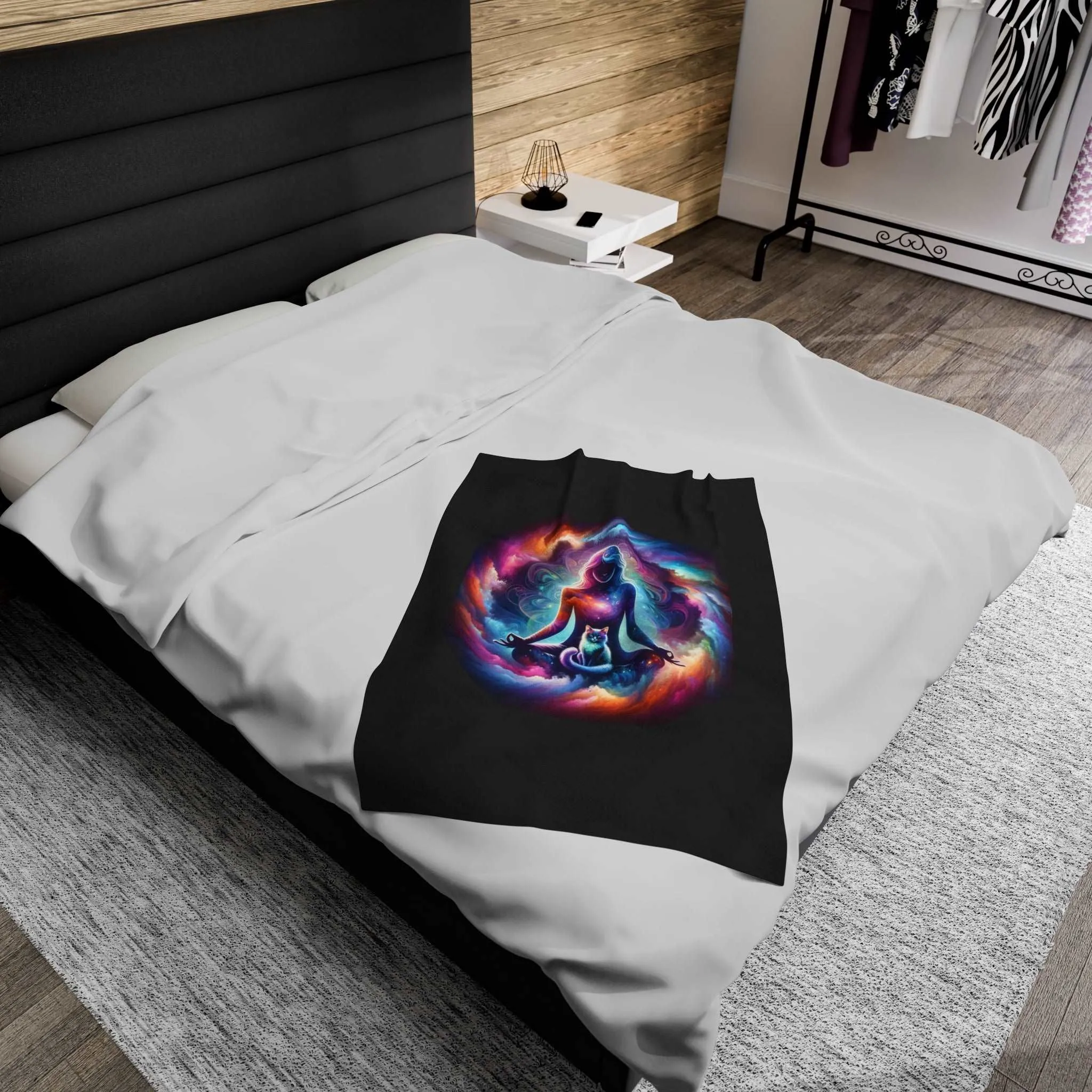 Karma is a Cat - Velveteen Plush Blanket