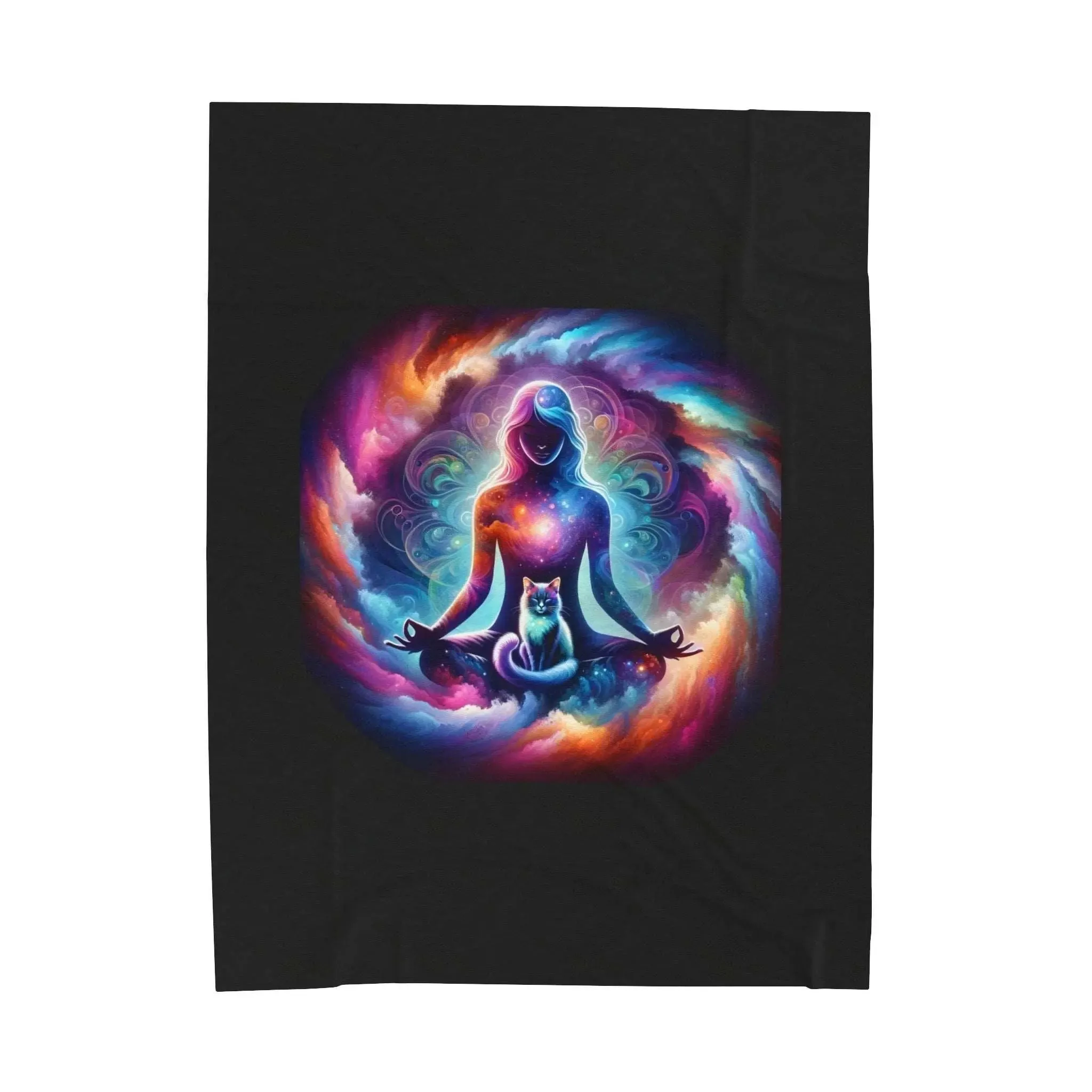 Karma is a Cat - Velveteen Plush Blanket