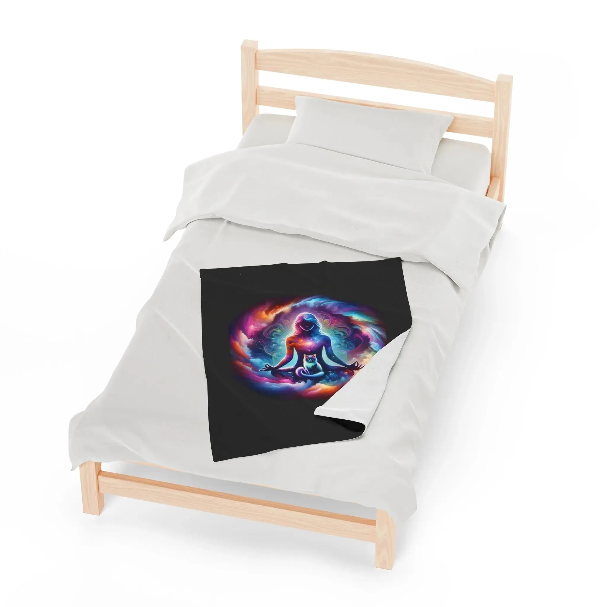Karma is a Cat - Velveteen Plush Blanket