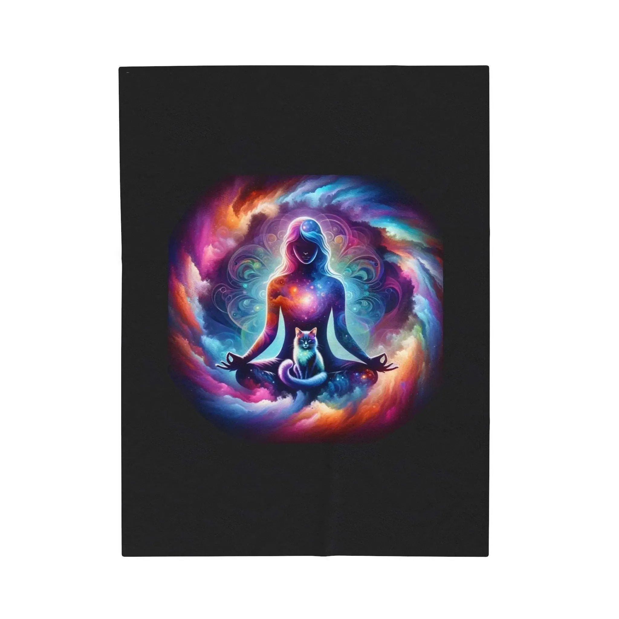 Karma is a Cat - Velveteen Plush Blanket