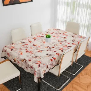 Kuber Industries Dining Table Cover | Tabletop Cover | Table Buffet Cover | Table Linen Cover | 6-Seater Table Cloth | Table Cloth Cover | Fancy Painting | DTC | 60x90 Inch | Cream
