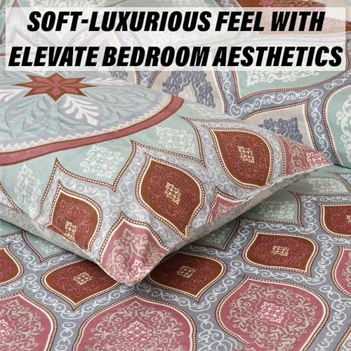 Kuber Industries Double Bedsheet with 2 Pillow Covers | 160 TC Premium Cotton Bedsheet for Double Bed | Bedsheet for Living Room-Home & Hotels | Kaleen Leaf Flower | 100x108 Inch | Maroon
