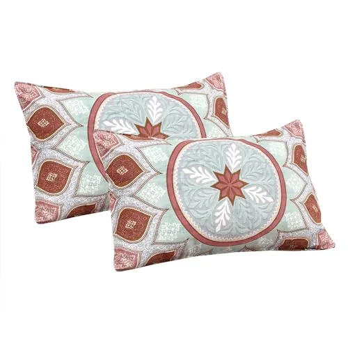 Kuber Industries Double Bedsheet with 2 Pillow Covers | 160 TC Premium Cotton Bedsheet for Double Bed | Bedsheet for Living Room-Home & Hotels | Kaleen Leaf Flower | 100x108 Inch | Maroon
