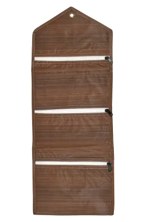 Kuber Industries Wooden Design 3 Pockets Wall Hanging Storage Organizer, Magazine/Letter Holder, Stationary Organizer (Brown)-HS43KUBMART25734,HS43KUBMART025734