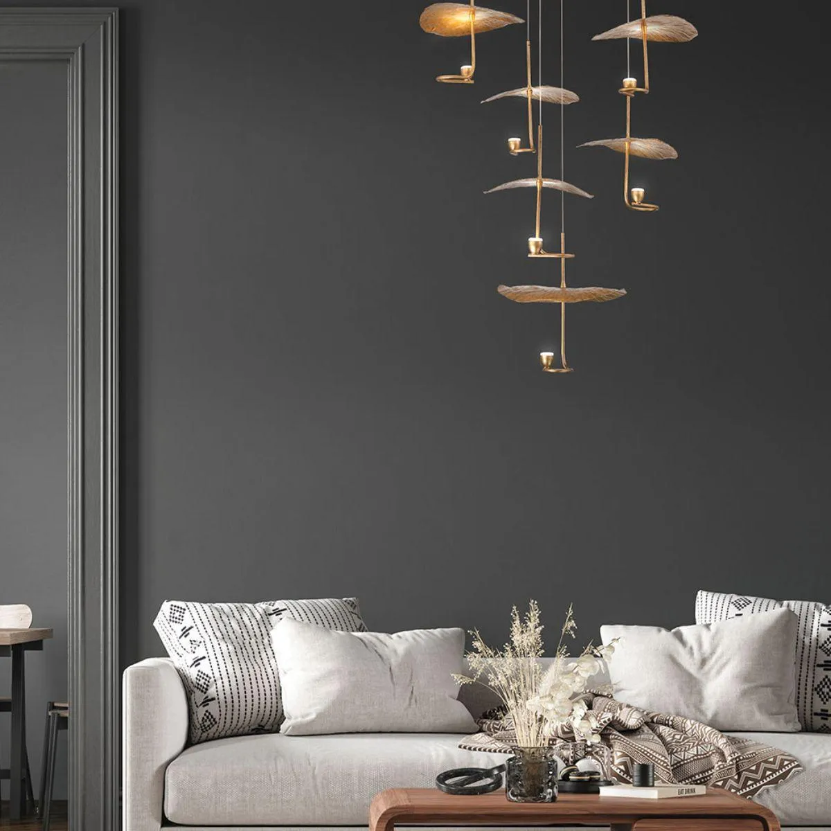 Lagatto 28 in. 6 Lights LED Chandelier Bronze Finish