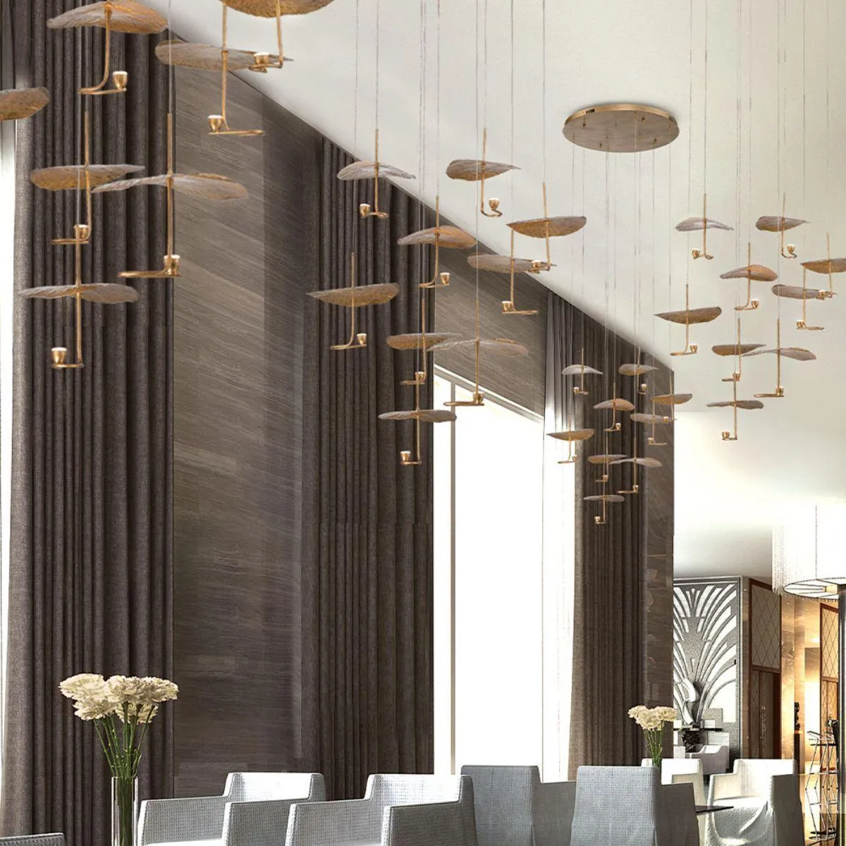 Lagatto 52 in. 16 Lights LED Chandelier Bronze Finish