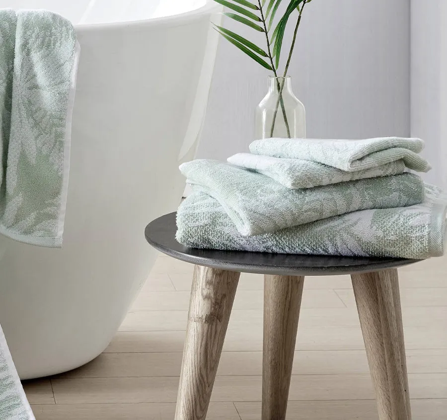 Lago Palm 6 Piece Towel Set Coconut and Whirlpool