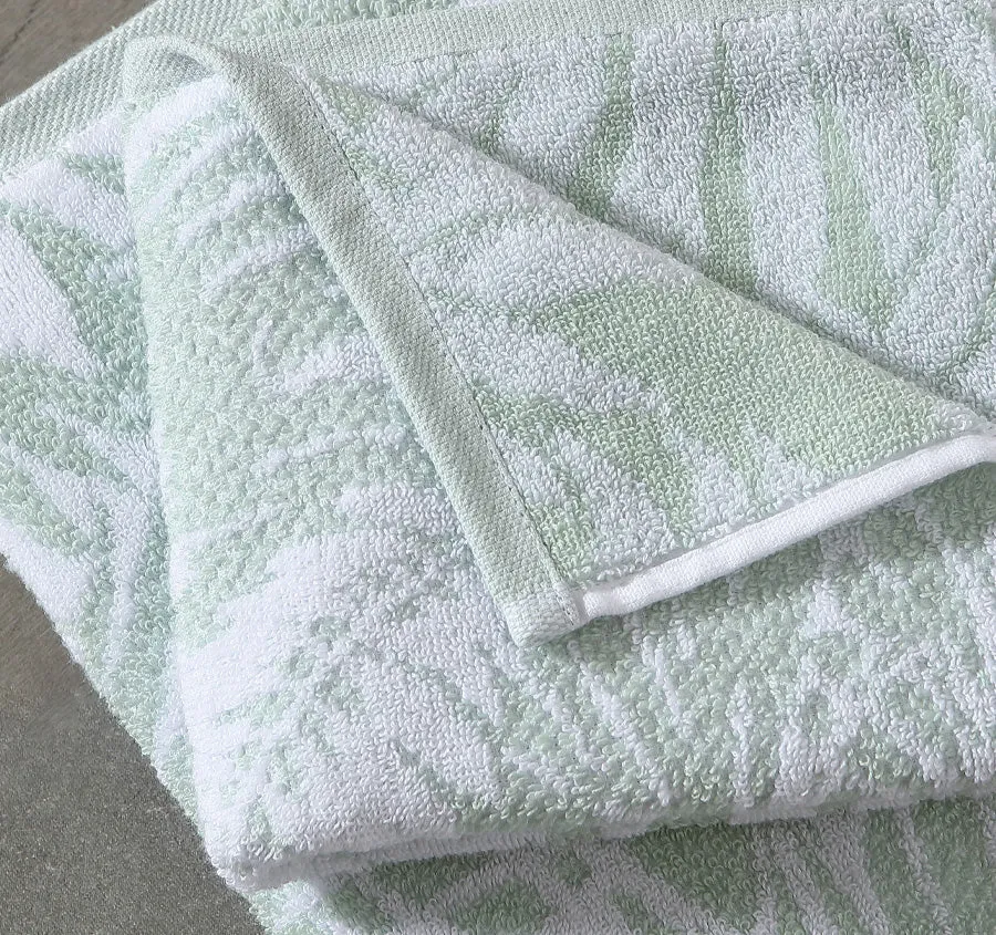 Lago Palm 6 Piece Towel Set Coconut and Whirlpool