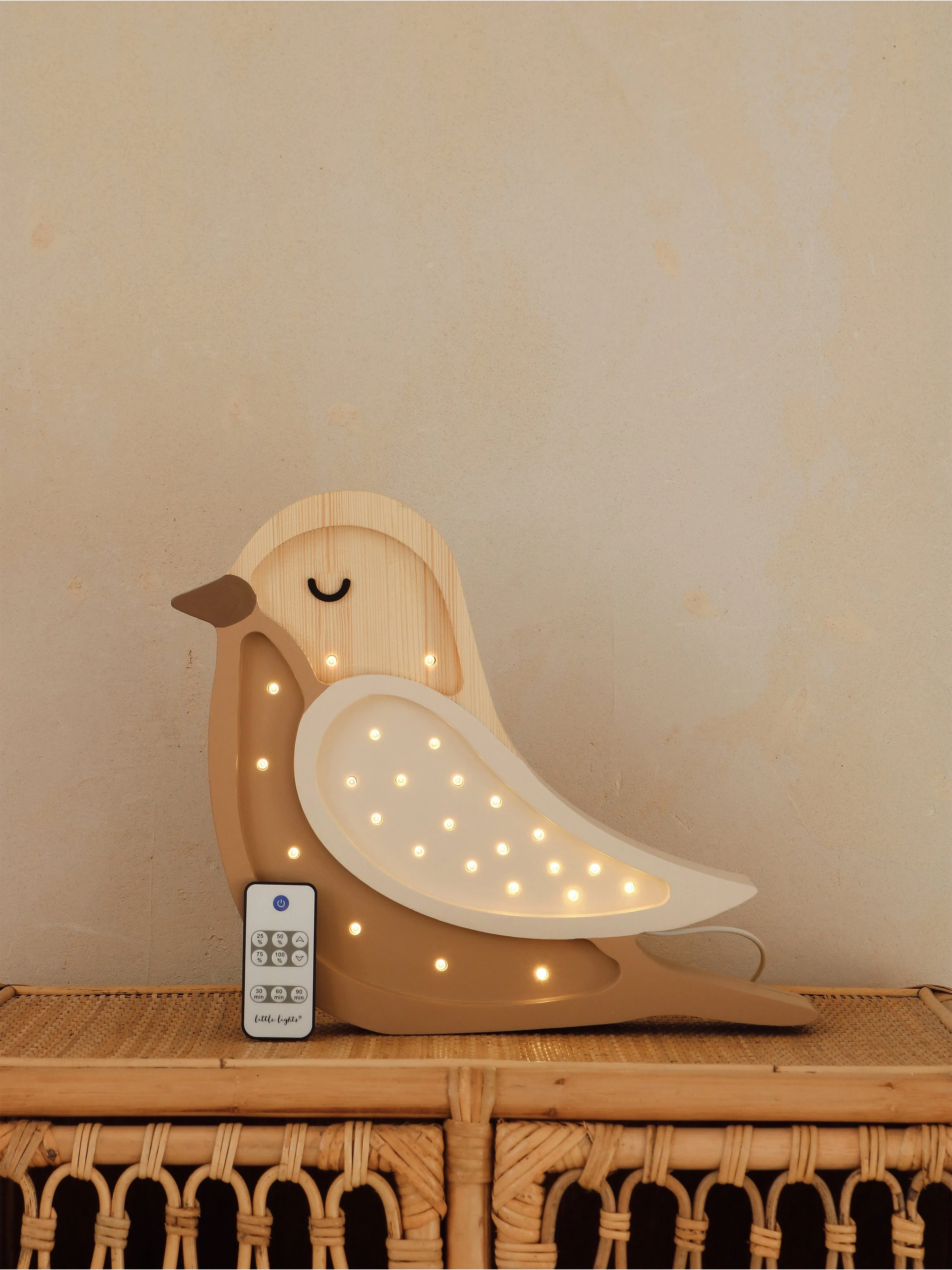 Little Lights Bird Mini Lamp in Brown (30x33x5.5 cm)