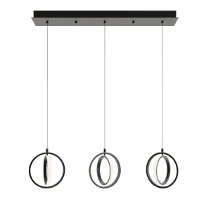 Lock 3 Lights 36 In. LED Pendant Light Black Finish