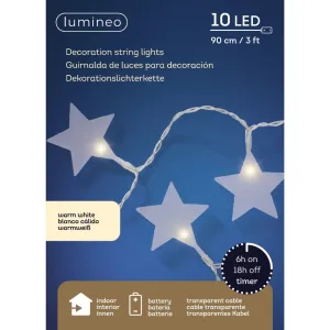 Lumineo 90cm Warm White LED PVC Star String Lights