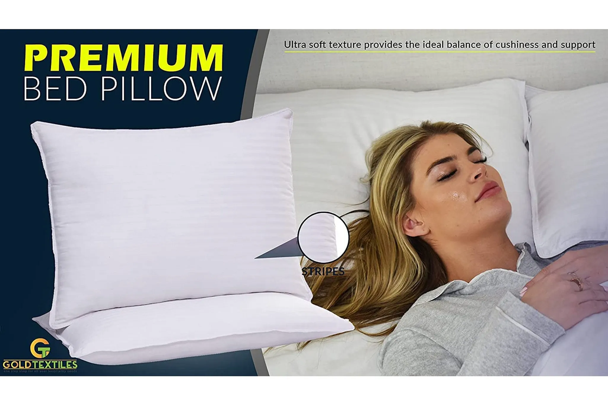 Luxury Hotel Quality Cooling Bed Pillow  Queen Size Set of 2