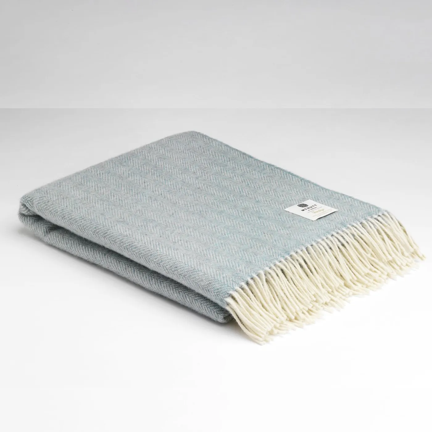 McNutt Heritage Herringbone Seagreen Throw | 200cm x 145cm