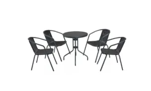 Midnight Elegance 5 Piece Bistro Set