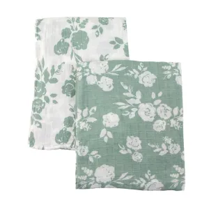 Muslin Swaddle Blanket Set Premium Cotton Vintage Floral   Modern Floral