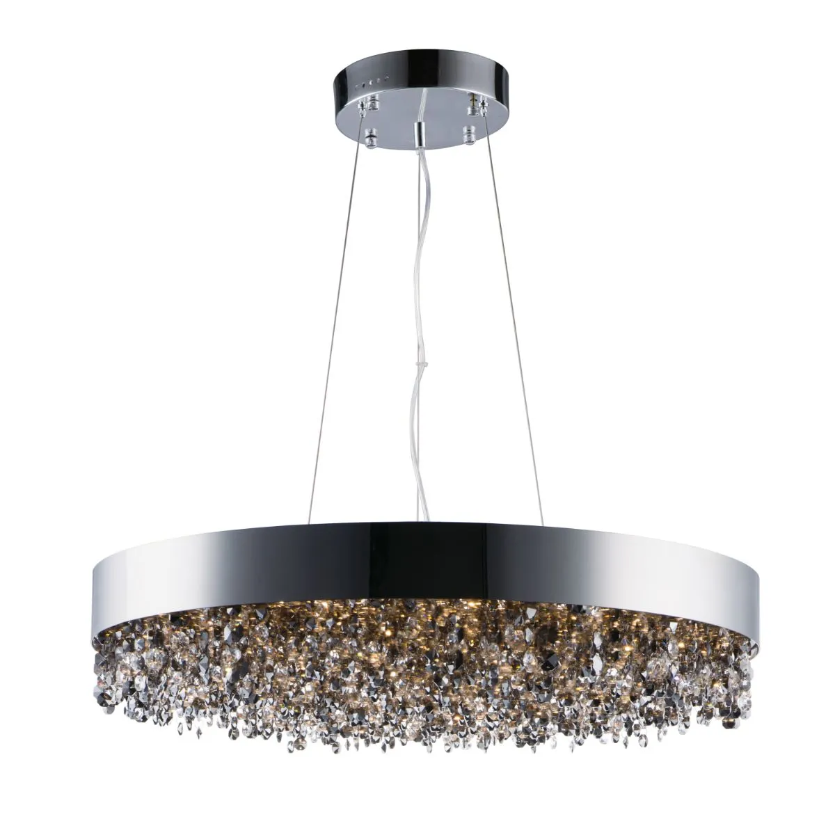 Mystic 30 in. 22 Lights LED Pendant Light Polished Chrome Finish
